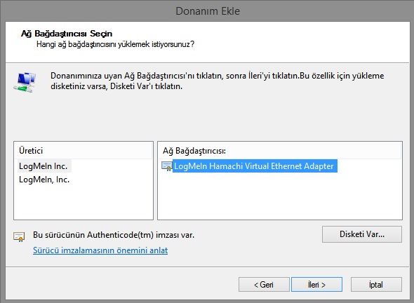 LogMeIn Hamachi Sorunu